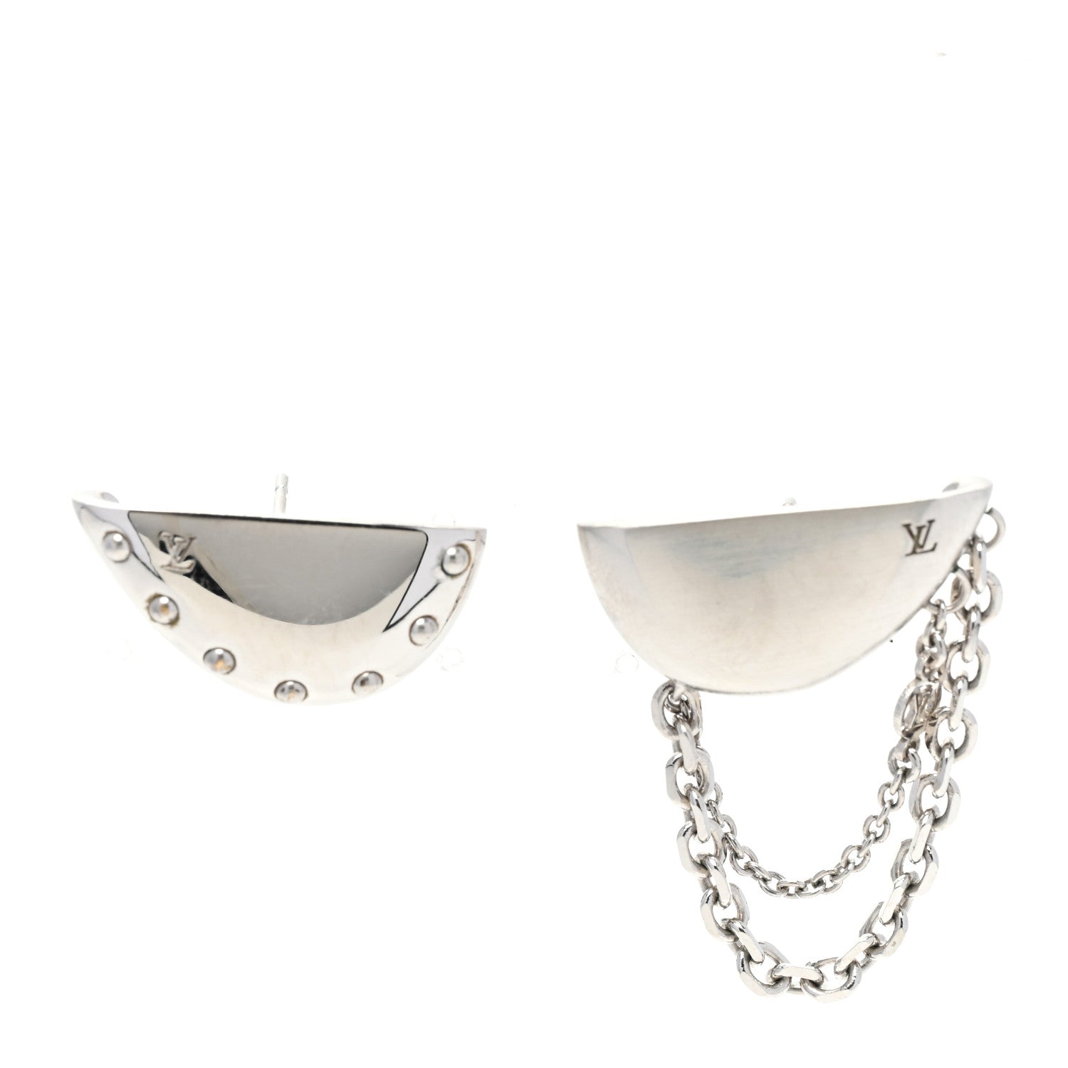 Louis Vuitton Brass Bionic Earrings Palladium 1 of 5