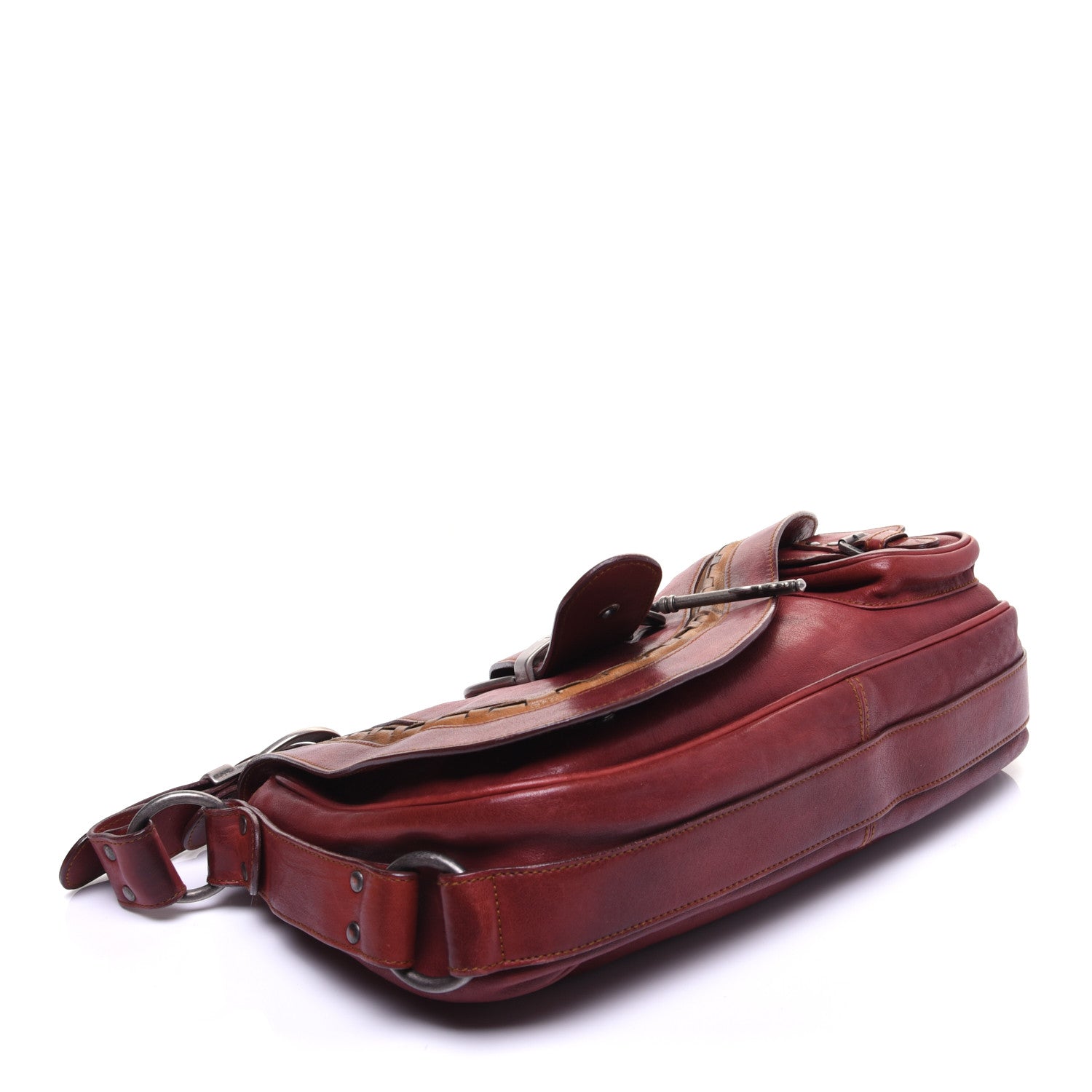 Christian Dior Calfskin Medium Gaucho Double Saddle Red 4 of 16
