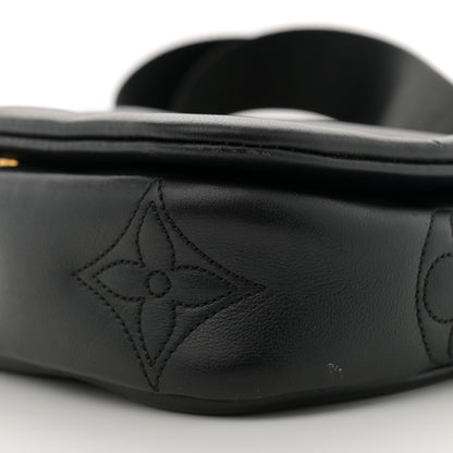 Louis Vuitton Calfskin Bubblegram Wallet On Strap Black 7 of 12