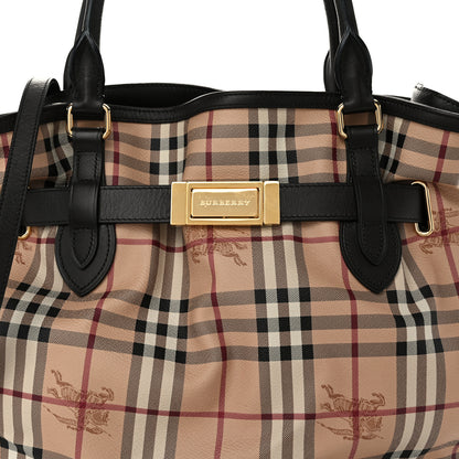 Burberry Haymarket Check Medium Golderton Tote Chocolate 9 of 11