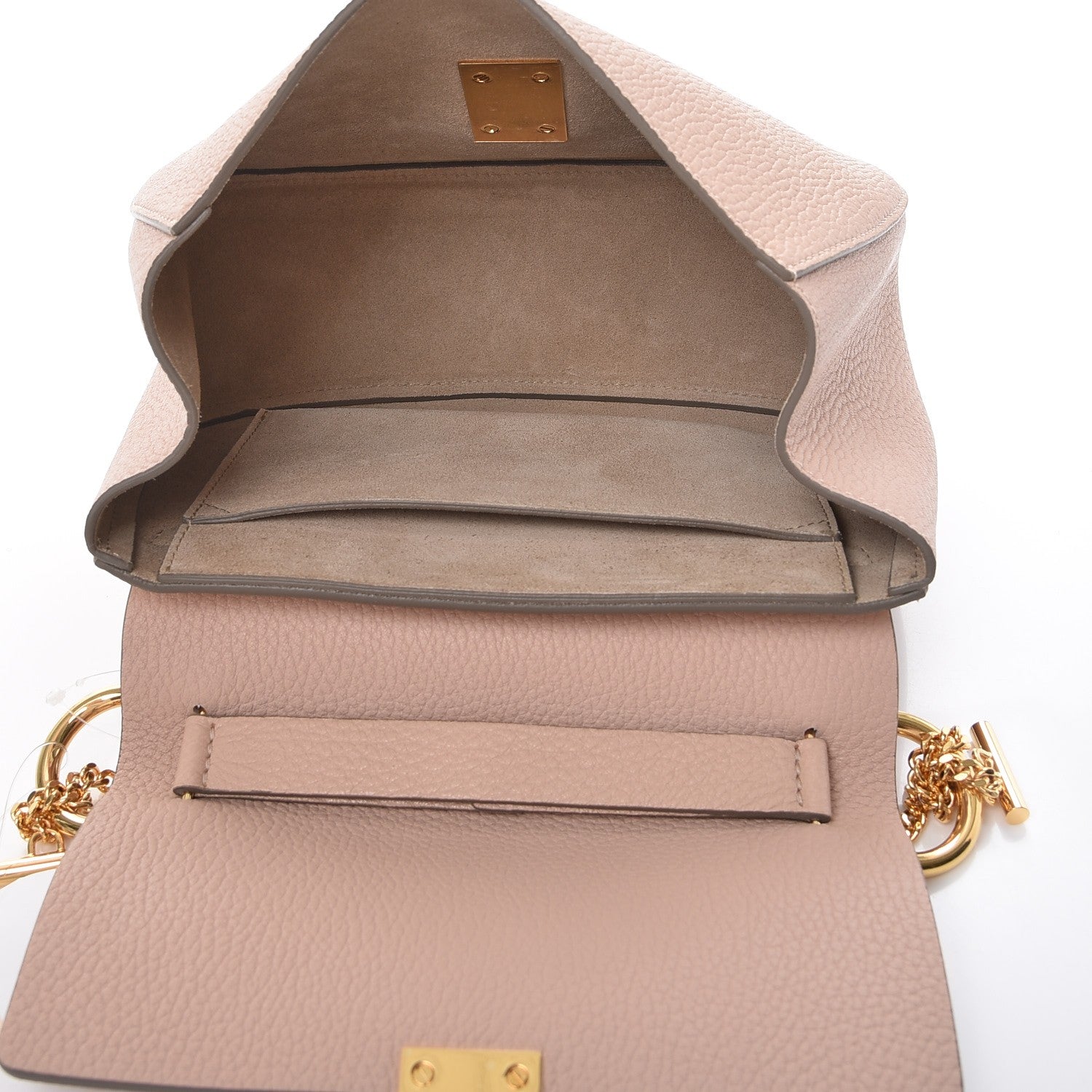 Chloe Grained Lambskin Drew Shoulder Bag Cement Pink 5 of 7