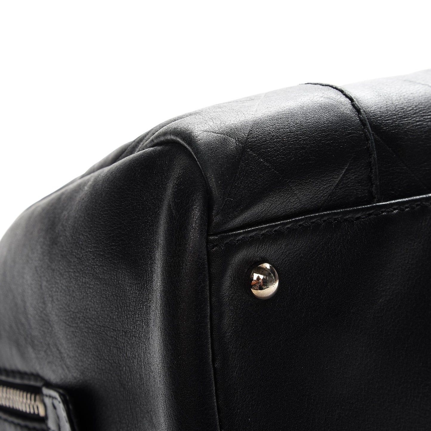 Calfskin Chevron CC All Day Long Boston Black