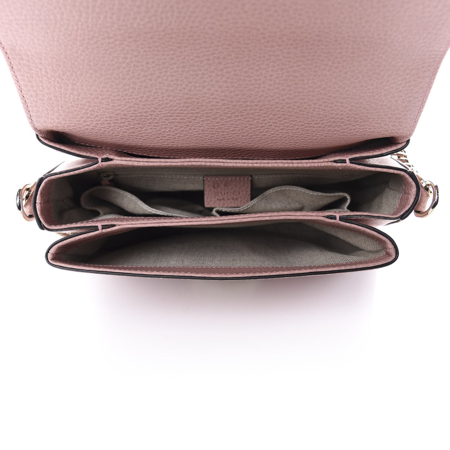 Dollar Calfskin Interlocking G Top Handle Shoulder Bag Soft Pink