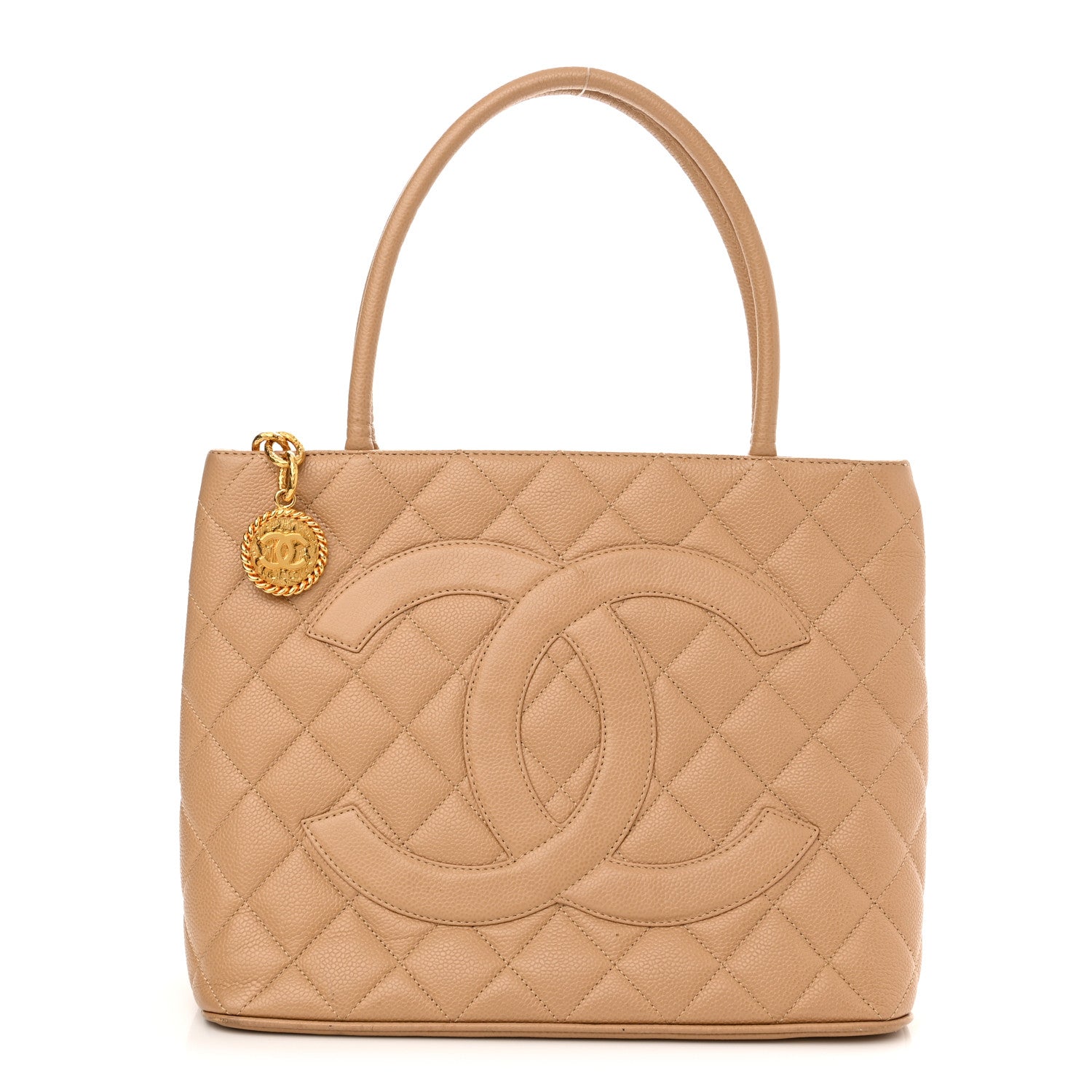 Chanel Caviar Quilted Medallion Tote Beige 1 of 18