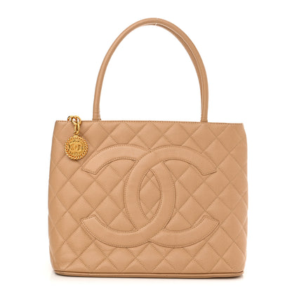 Chanel Caviar Quilted Medallion Tote Beige 1 of 18