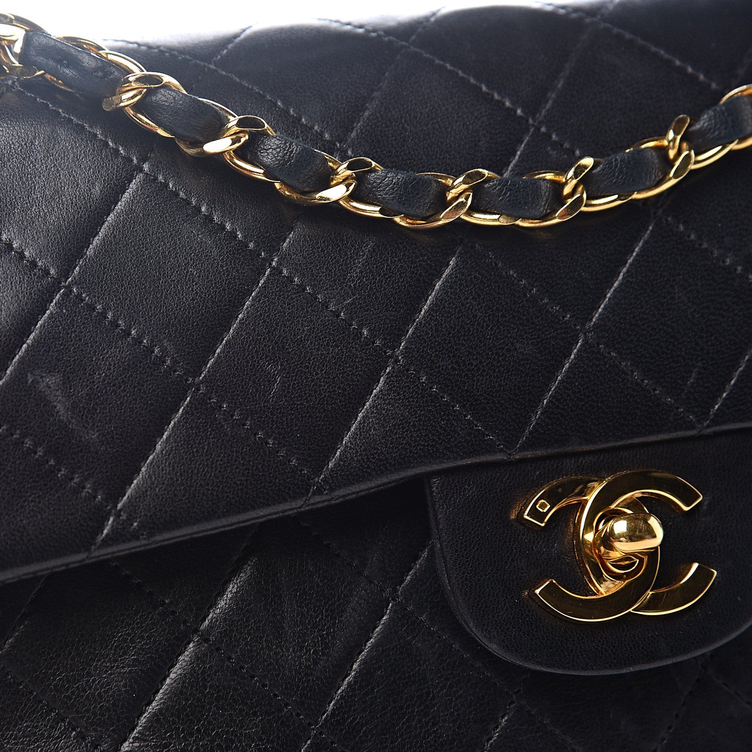Chanel Lambskin Quilted Small Double Flap Black 12 of 15
