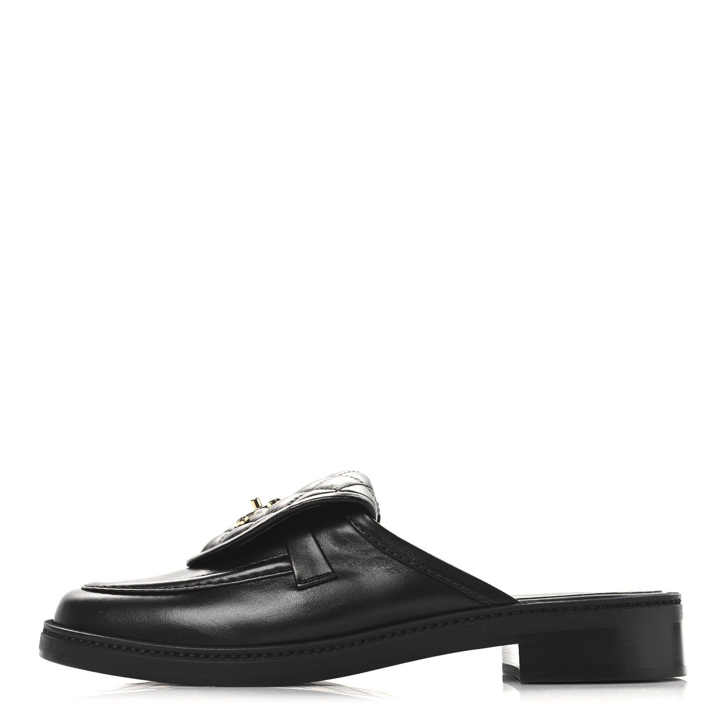 Lambskin Quilted CC Turnlock Mules 40 Black