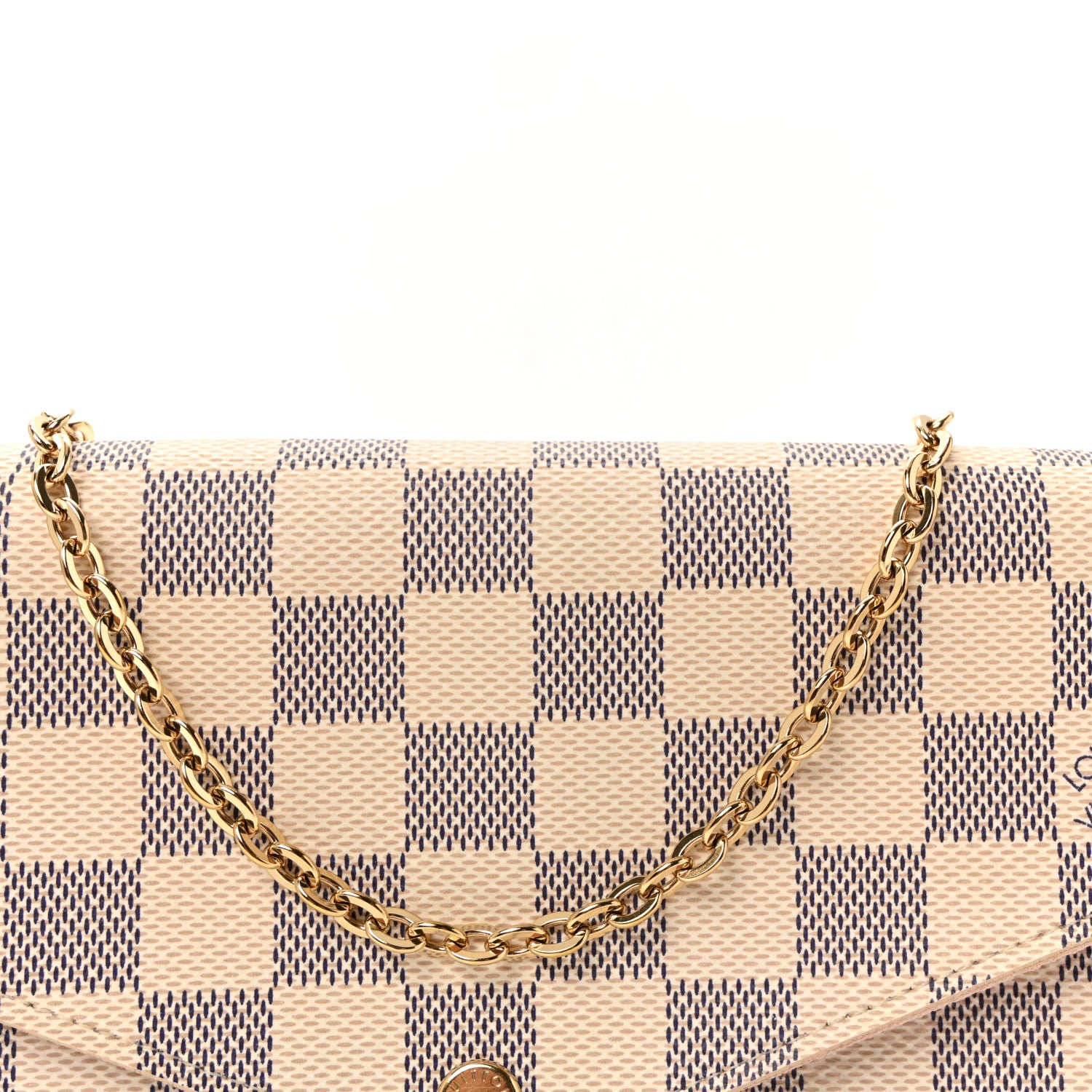 Louis Vuitton Damier Azur Pochette Felicie Chain Wallet Rose Ballerine 8 of 10
