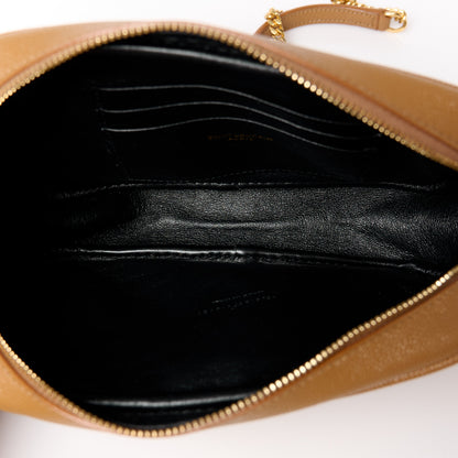 Saint Laurent Grain De Poudre Matelasse Monogram Mini Lou Camera Bag Dark Natural 5 of 11