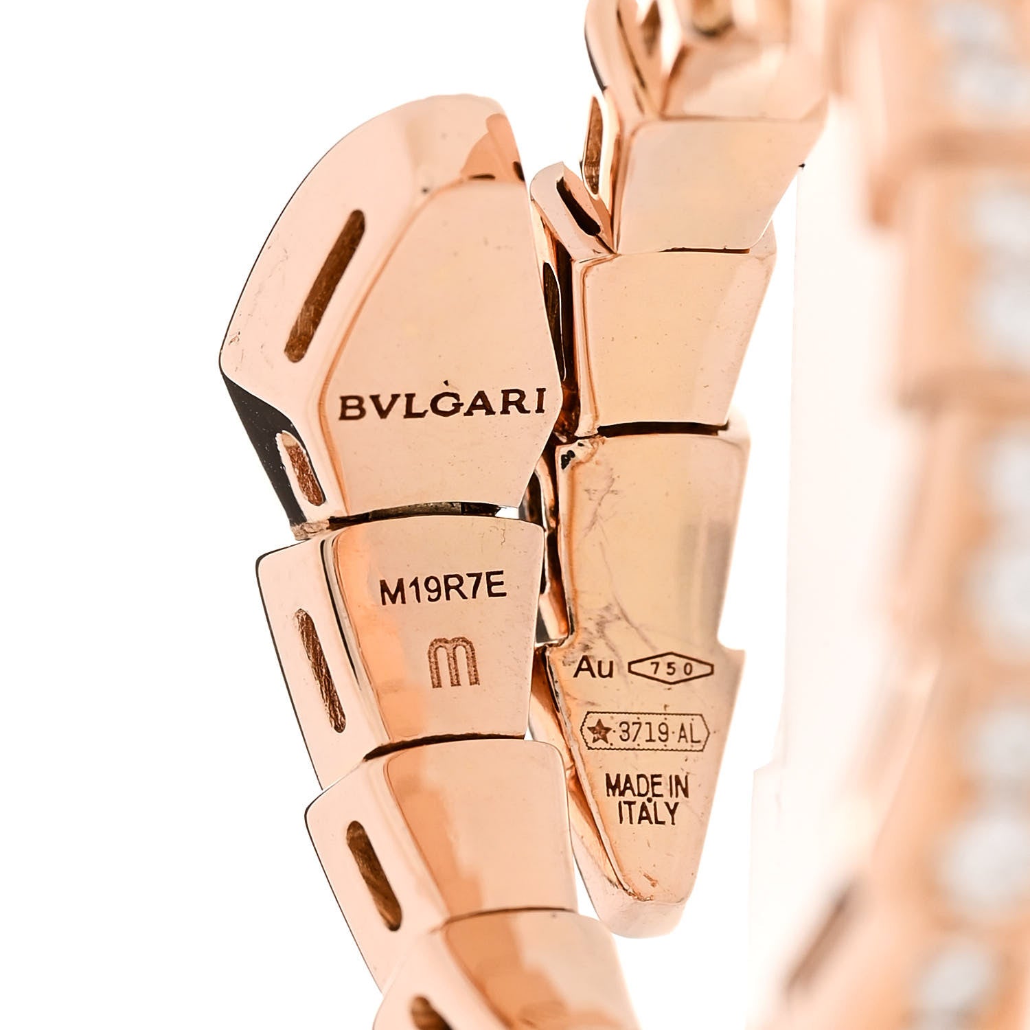 Bulgari 18K Rose Gold Diamond Serpenti Viper Pave Ring M 4 of 4