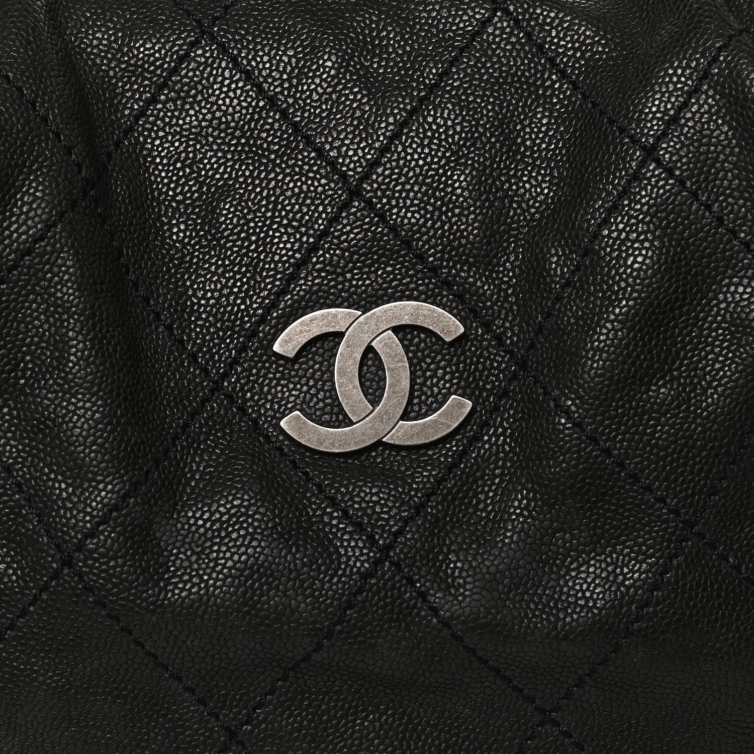 Chanel Caviar Stitched Large Outdoor Hobo Black 8 of 12