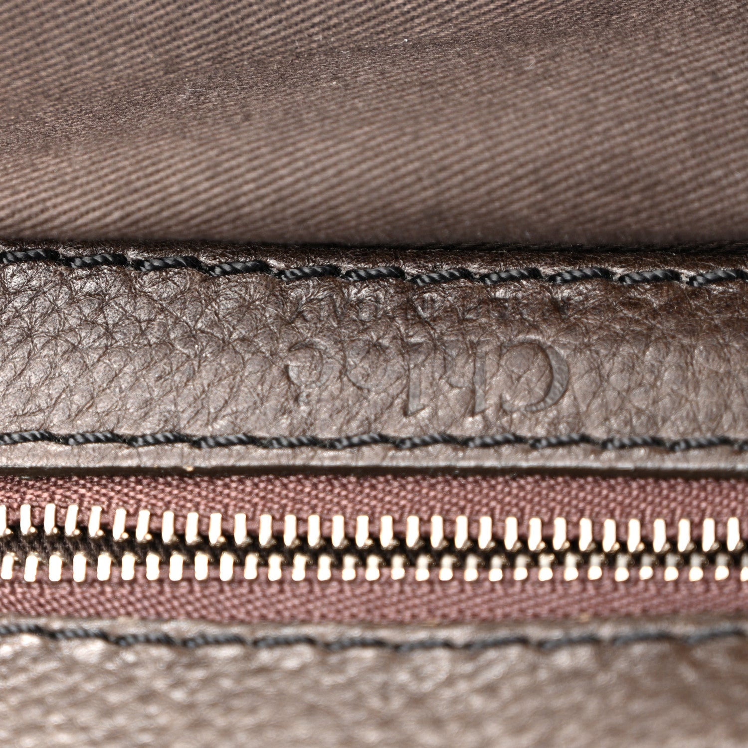 Chloe Calfskin Paddington Double Zip Bowler Chocolate 6 of 10