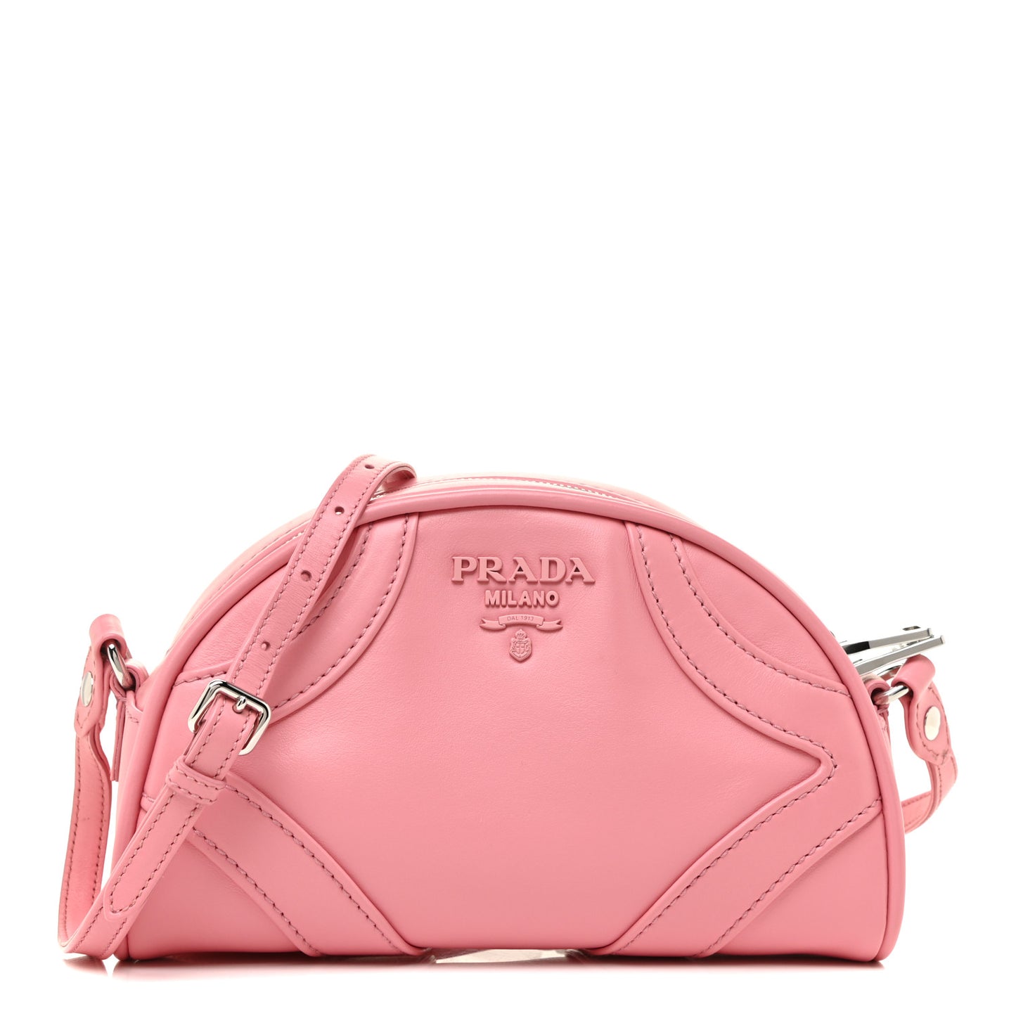 Soft Calfskin Bowling Crossbody Bag Petalo