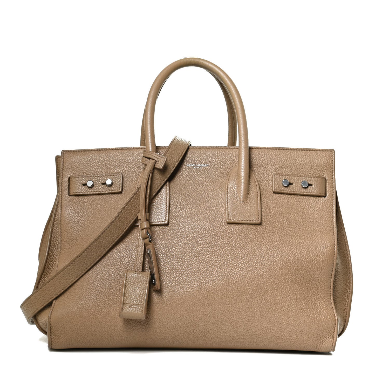Grained Calfskin Small Supple Sac De Jour Dark Beige