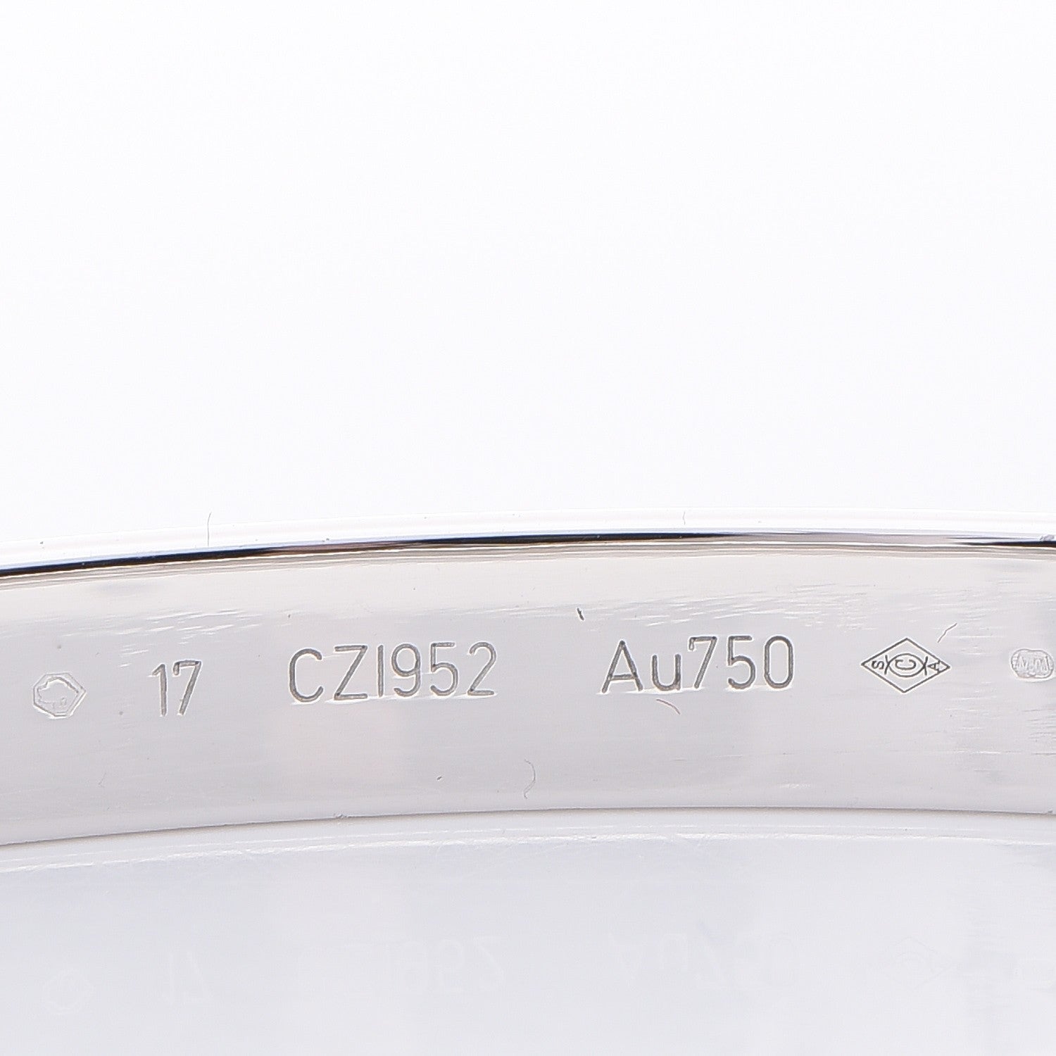 Cartier 18K White Gold 4 Diamond LOVE Bracelet 17 5 of 11