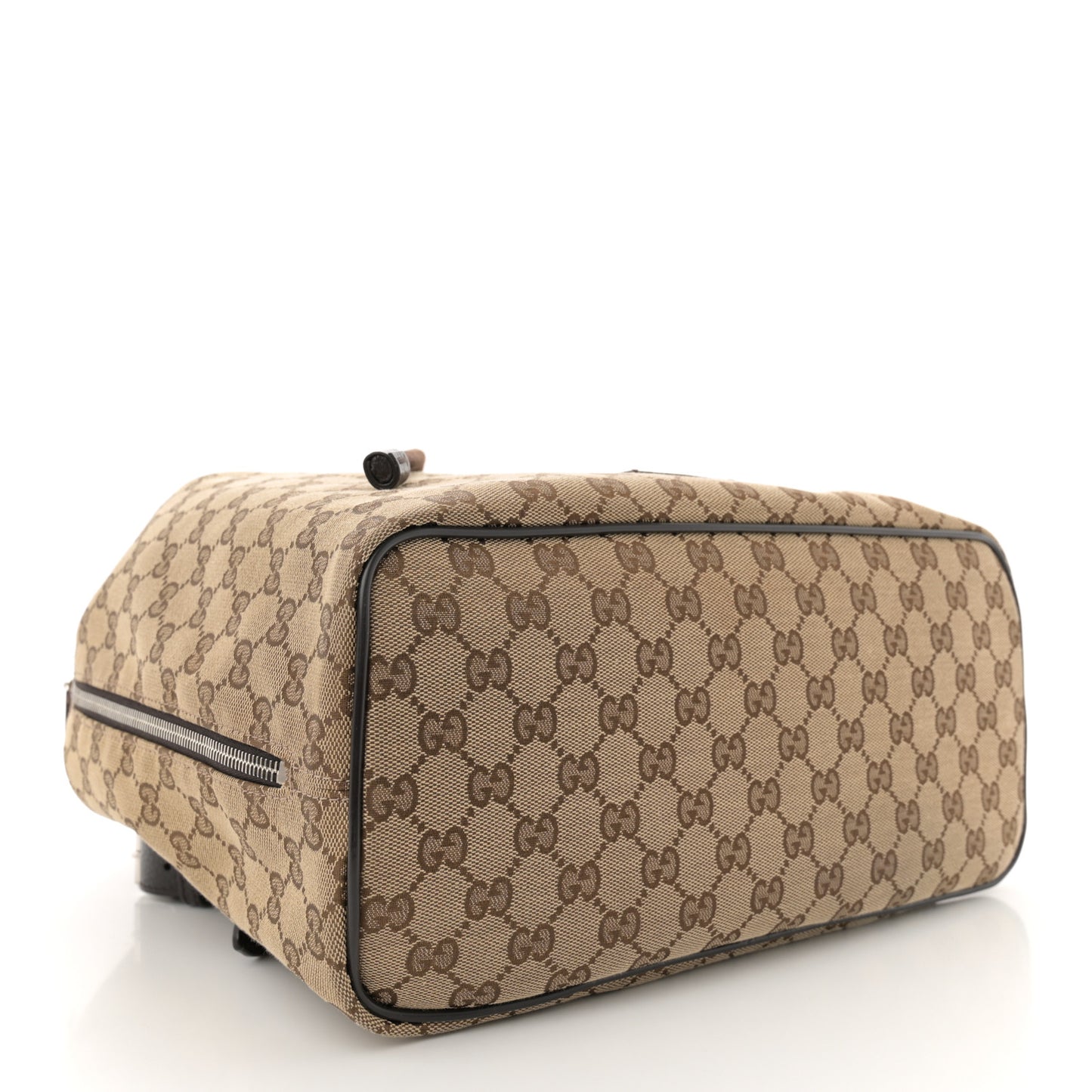 Monogram Dollar Calfskin O Drawstring Backpack Beige Ebony Testa di Moro Dark Chocolate