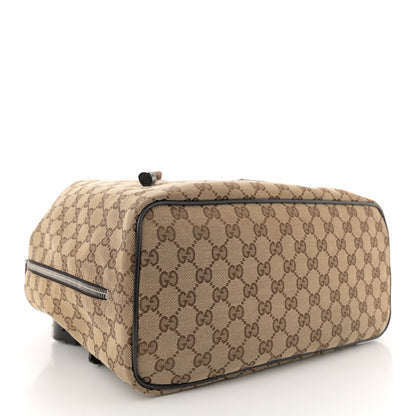 Gucci Monogram Dollar Calfskin O Drawstring Backpack Beige Ebony Testa di Moro Dark Chocolate 4 of 10