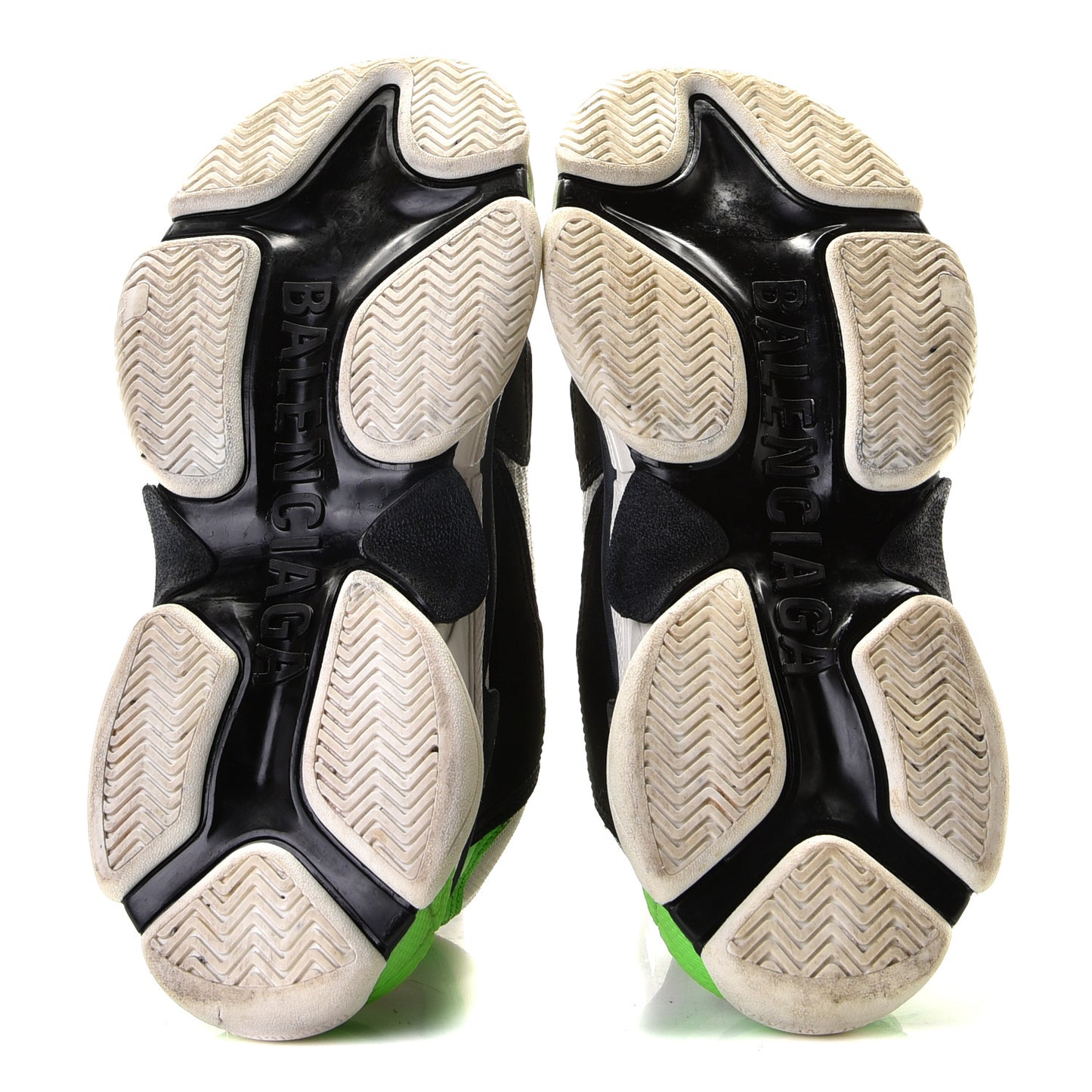 Fabric Mesh Mens Triple S Sneakers 40 White Green Fluo Black