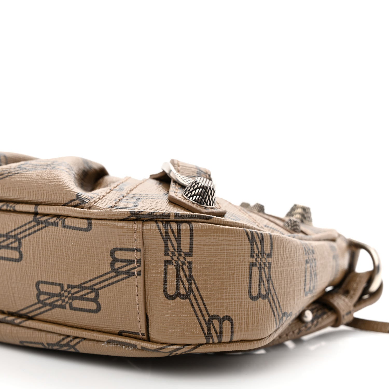 Balenciaga Coated Canvas BB Monogram Le Cagole Mini Purse With Chain Beige Brown 11 of 13