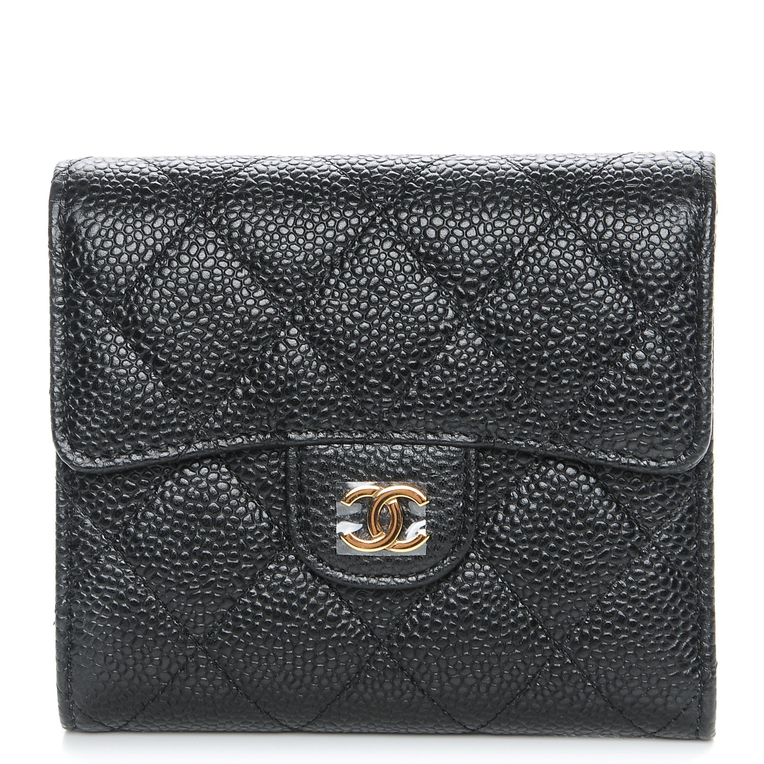 Chanel Caviar Quilted Compact Flap Wallet Black 1 of 9