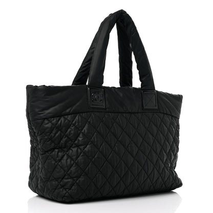 Chanel Nylon Quilted Large Coco Cocoon Tote Black 3 of 14