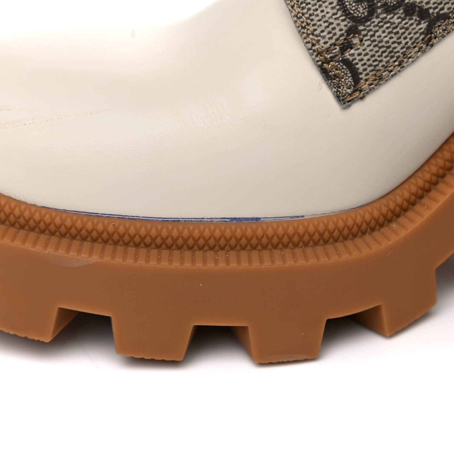Gucci Calfskin GG Supreme Monogram Nappa Quilted Lace Up Ankle Boots 39 Mystic White Beige 9 of 14