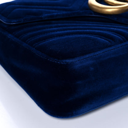 Gucci Velvet Matelasse Medium GG Marmont Shoulder Bag Cobalt Blue 10 of 12