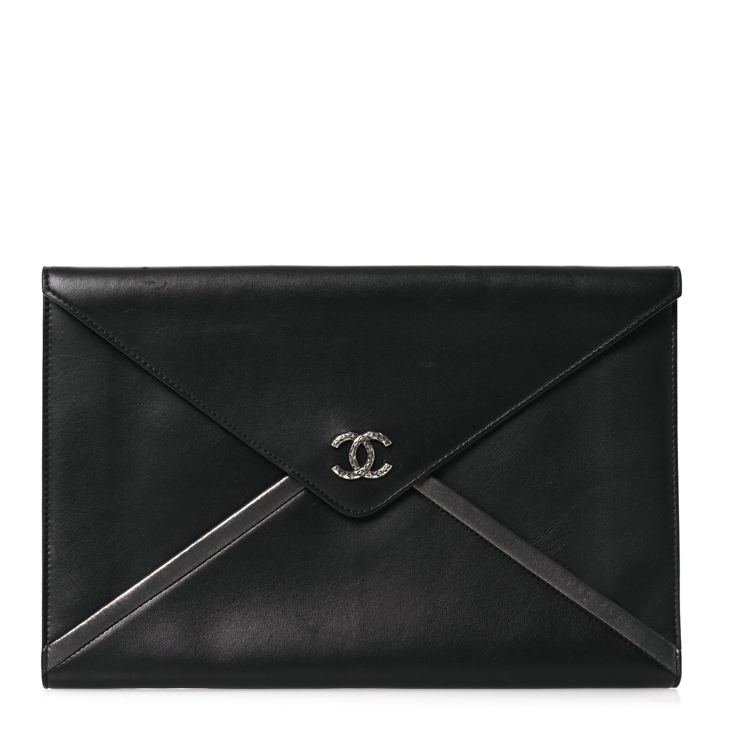 Lambskin Cocomail Envelope Clutch Black