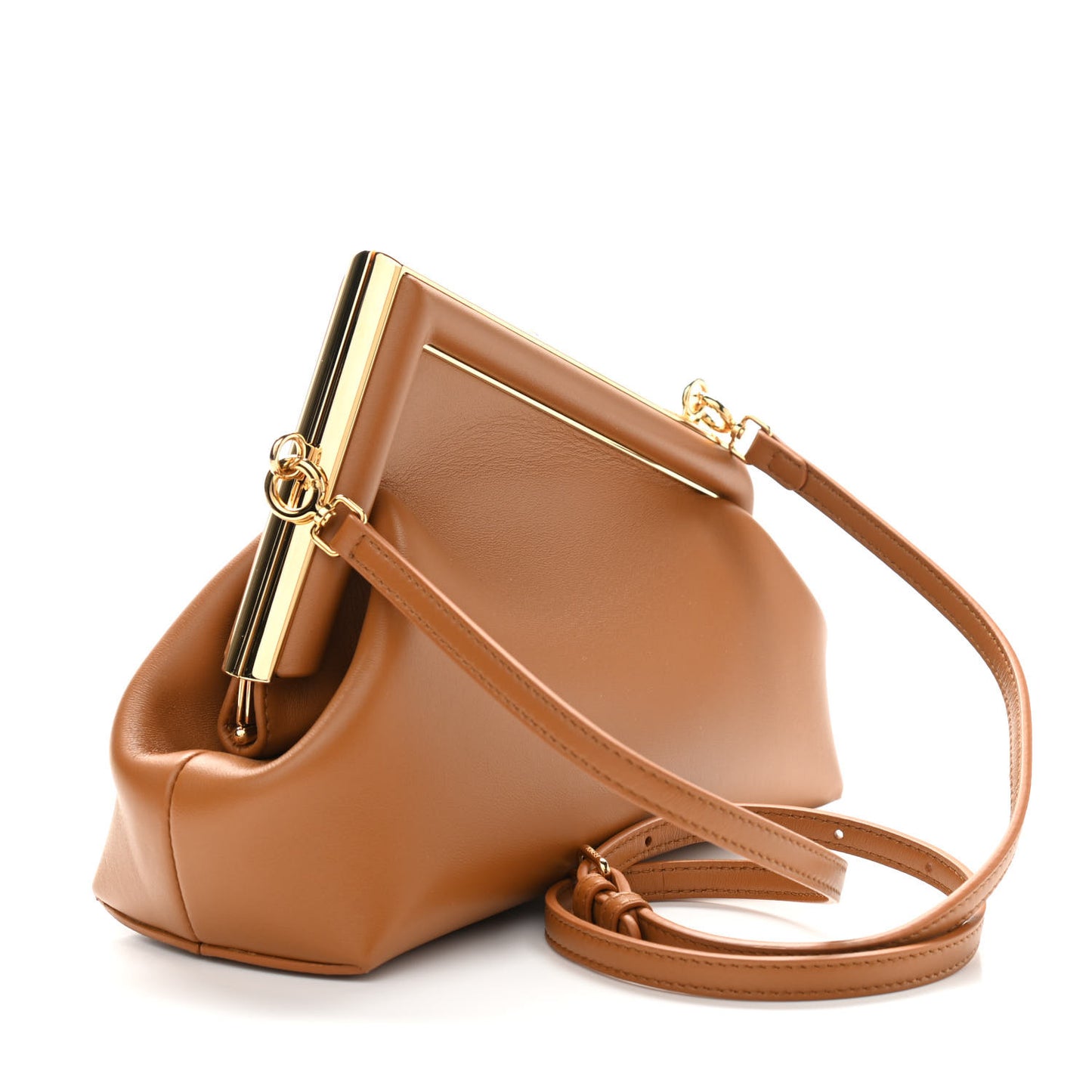 Shiny Nappa Small Fendi First Caramello
