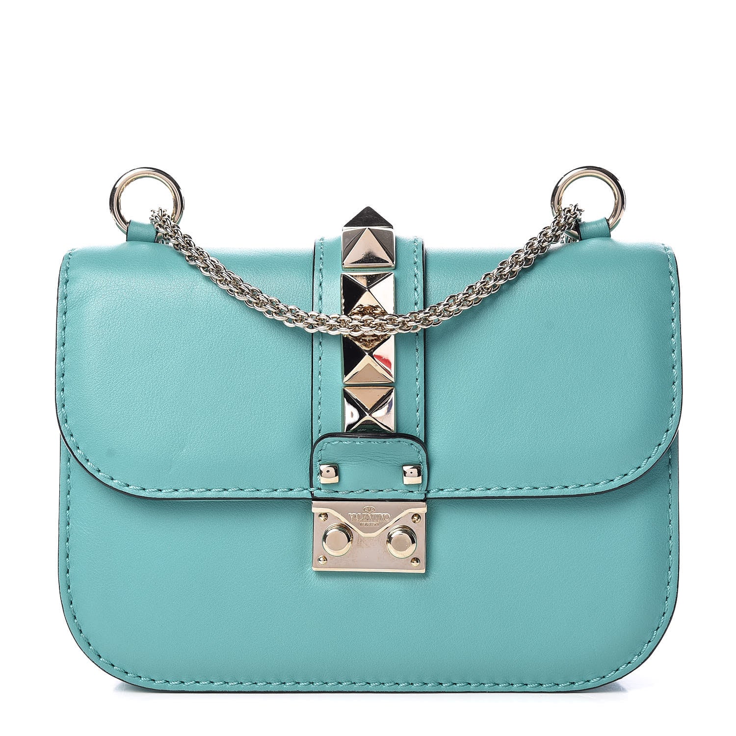 Valentino Garavani Vitello Small Glam Lock Rockstud Flap Colibri 1 of 10