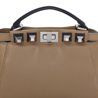 Fendi Nappa Bi-Color Studded Mini Peekaboo Iconic Satchel Cuoio Blue 9 of 9