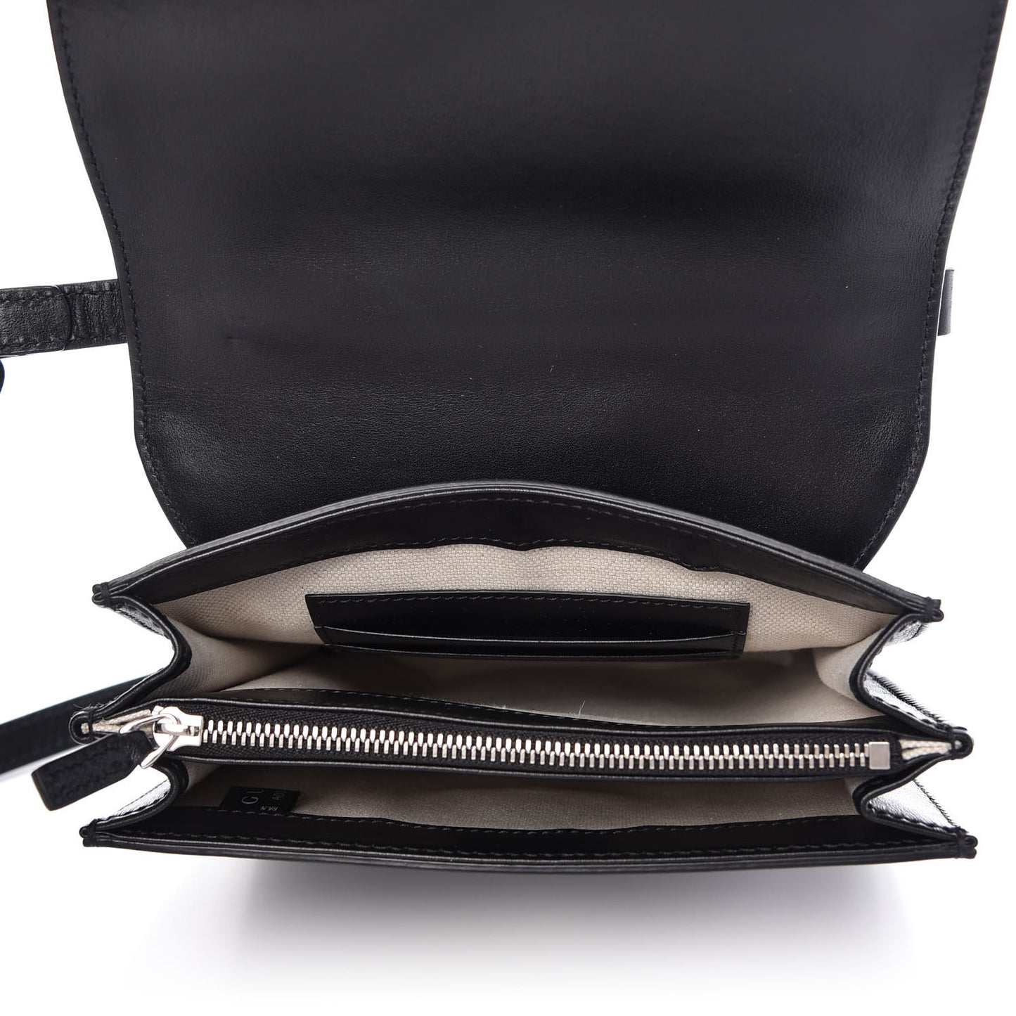 Calfskin GG Tennis Embossed Messenger Bag Black