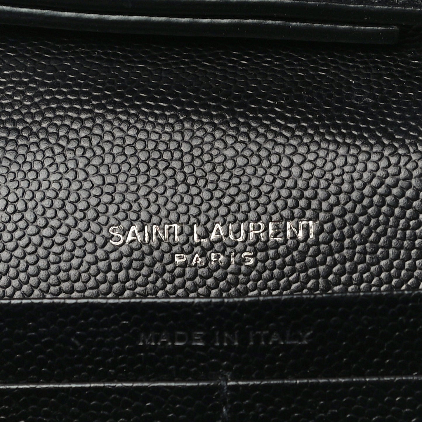 Grain De Poudre Matelasse Chevron Monogram Chain Wallet Black
