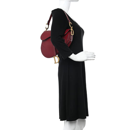 Christian Dior Grained Calfskin Saddle Bag Red 2 of 10