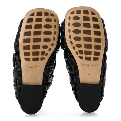 Bottega Veneta Shiny Nappa Intrecciato The Board Flat Sandals 36 Black 6 of 9