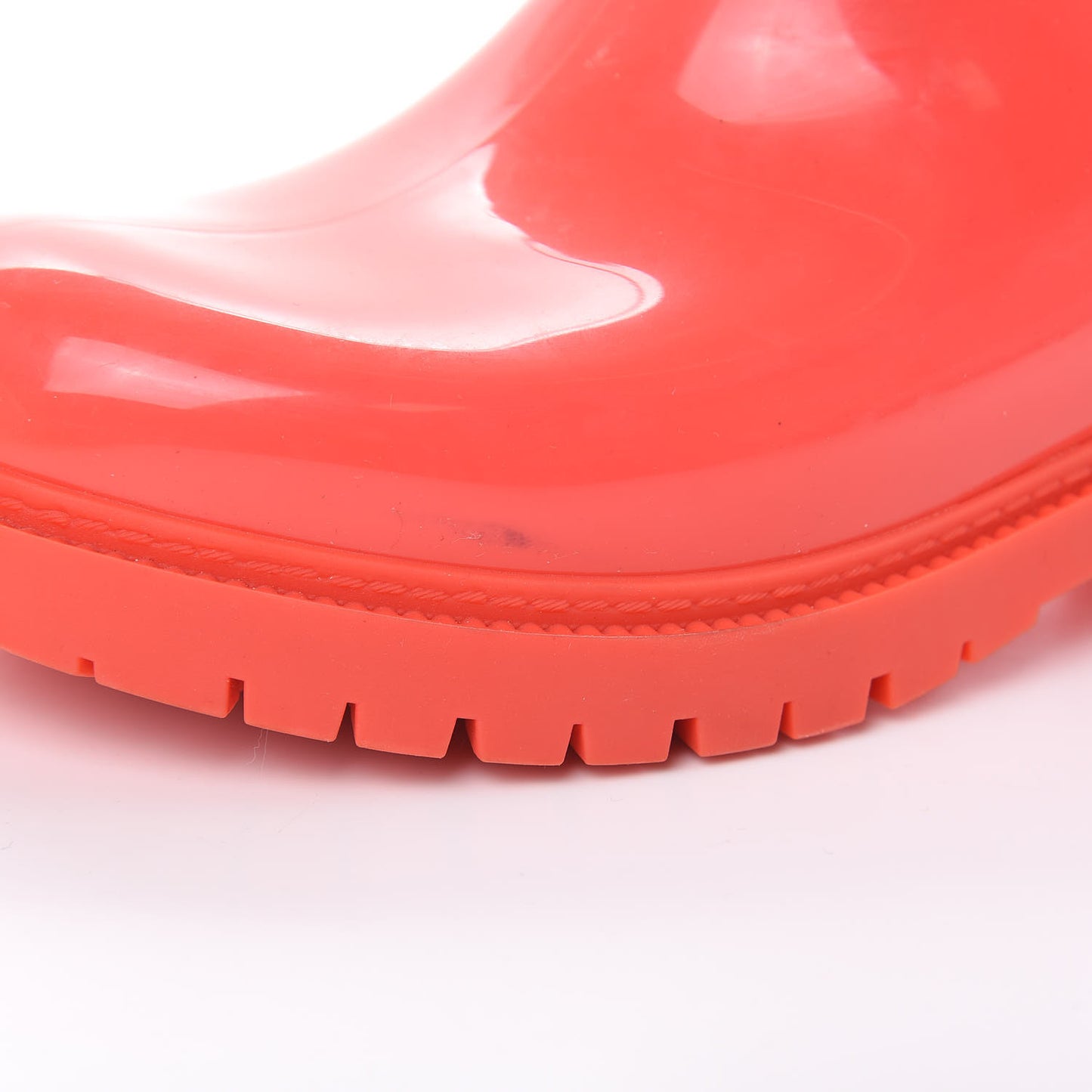 Rubber Embossed Monogram Splash Rain Boots 36 Coral