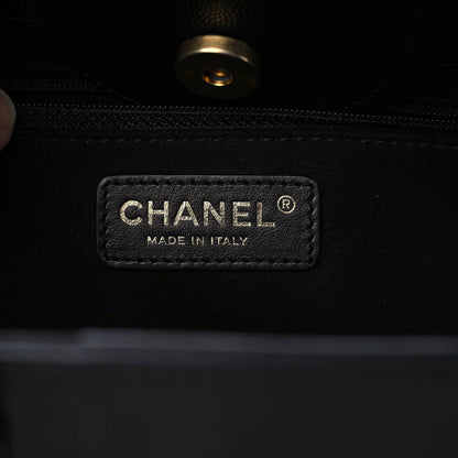Chanel Caviar Small Studded Deauville Tote Black 8 of 9
