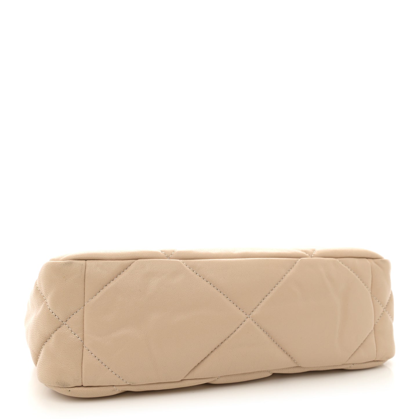 Lambskin Quilted Medium Chanel 19 Flap Beige