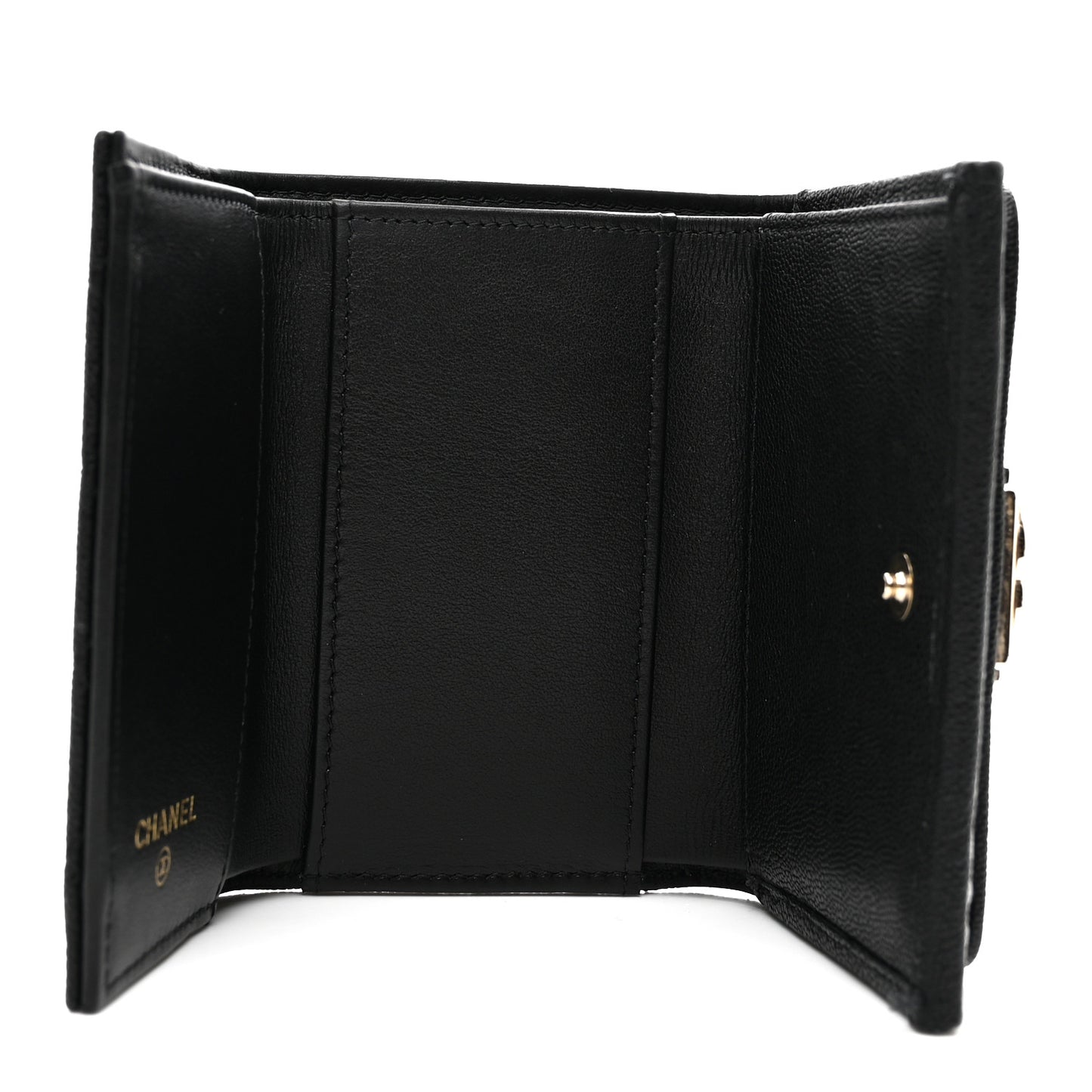 Caviar Quilted Small Boy Flap Wallet Black