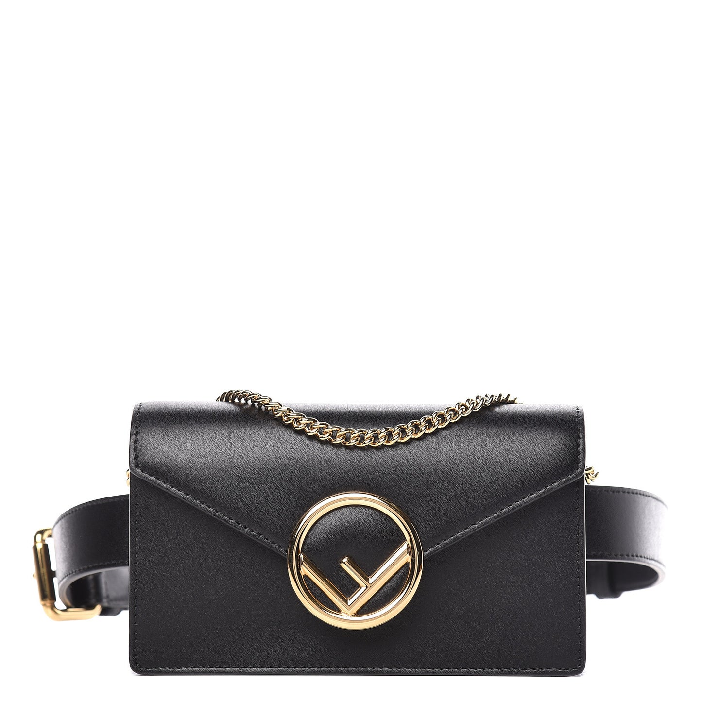 Vitello Liberty Lucido F is Fendi Envelope Belt Bag Black