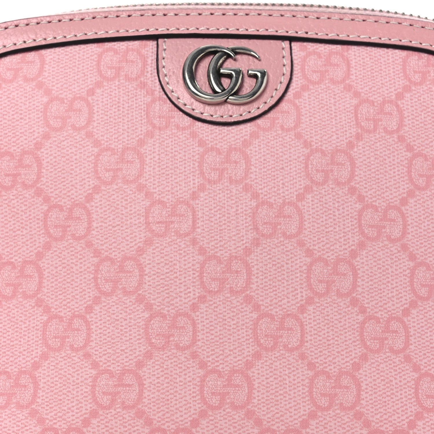 Gucci GG Supreme Monogram Textured Calfskin Large Ophidia Cosmetic Case  Pink 8 of 10