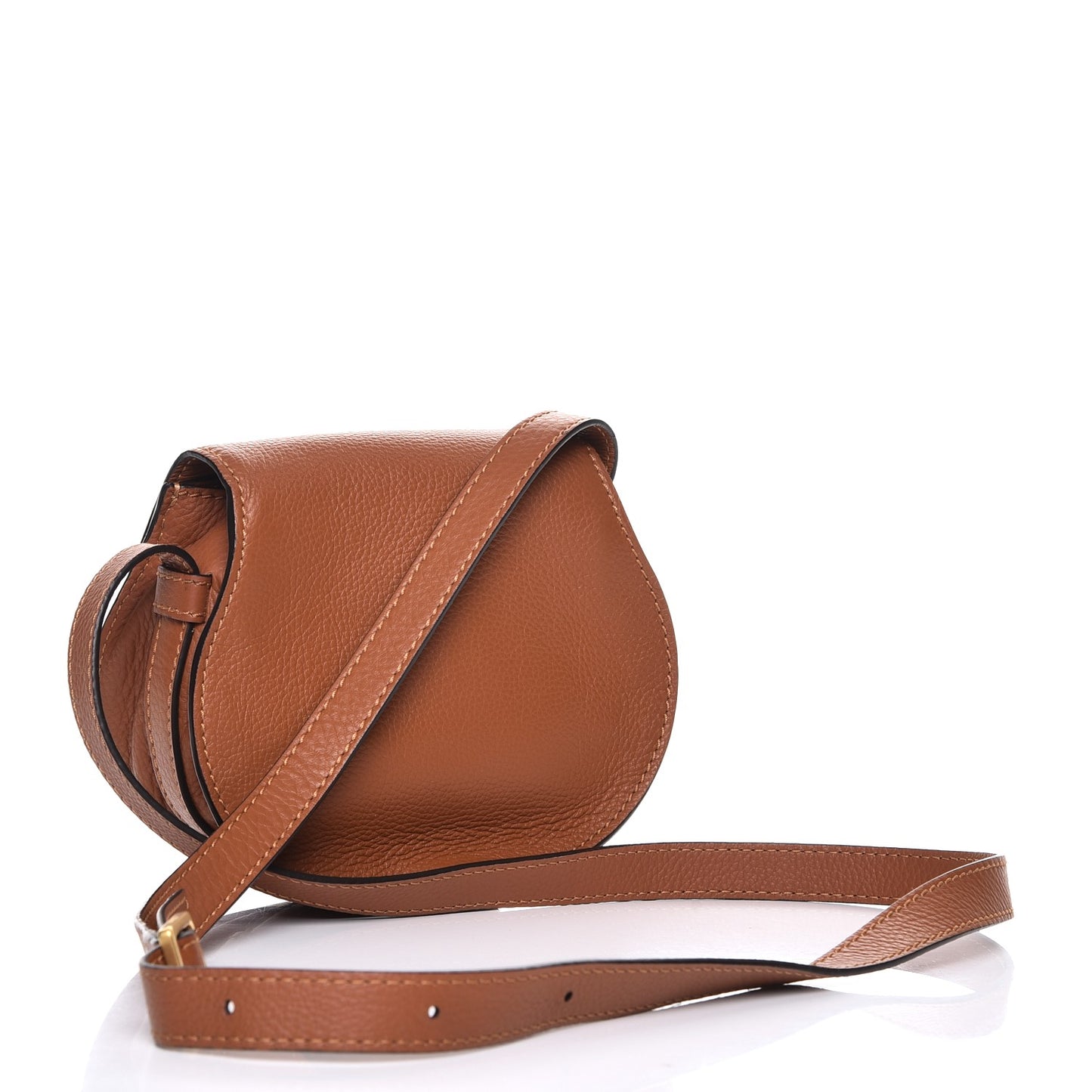 Calfskin Mini Marcie Round Crossbody Bag Tan