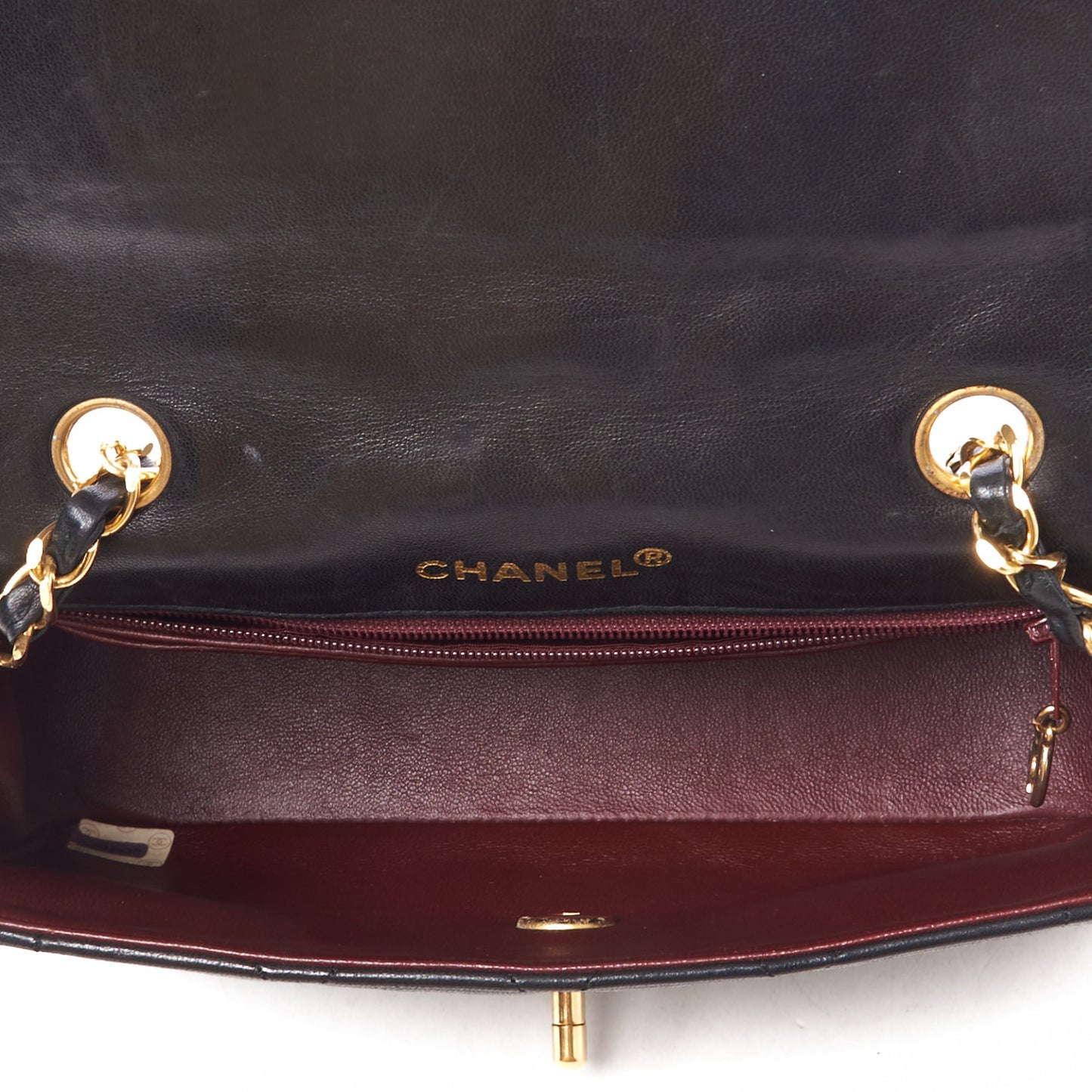 Lambskin Quilted Small Single Flap Black