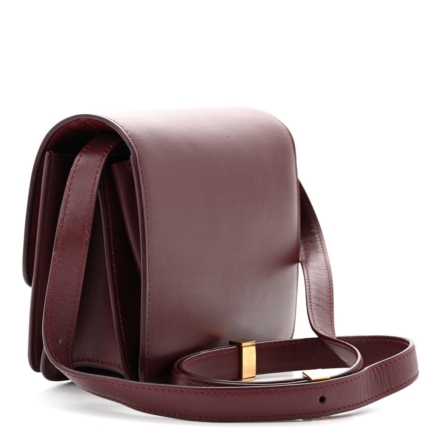 Box Calfskin Small Classic Box Flap Bag Burgundy