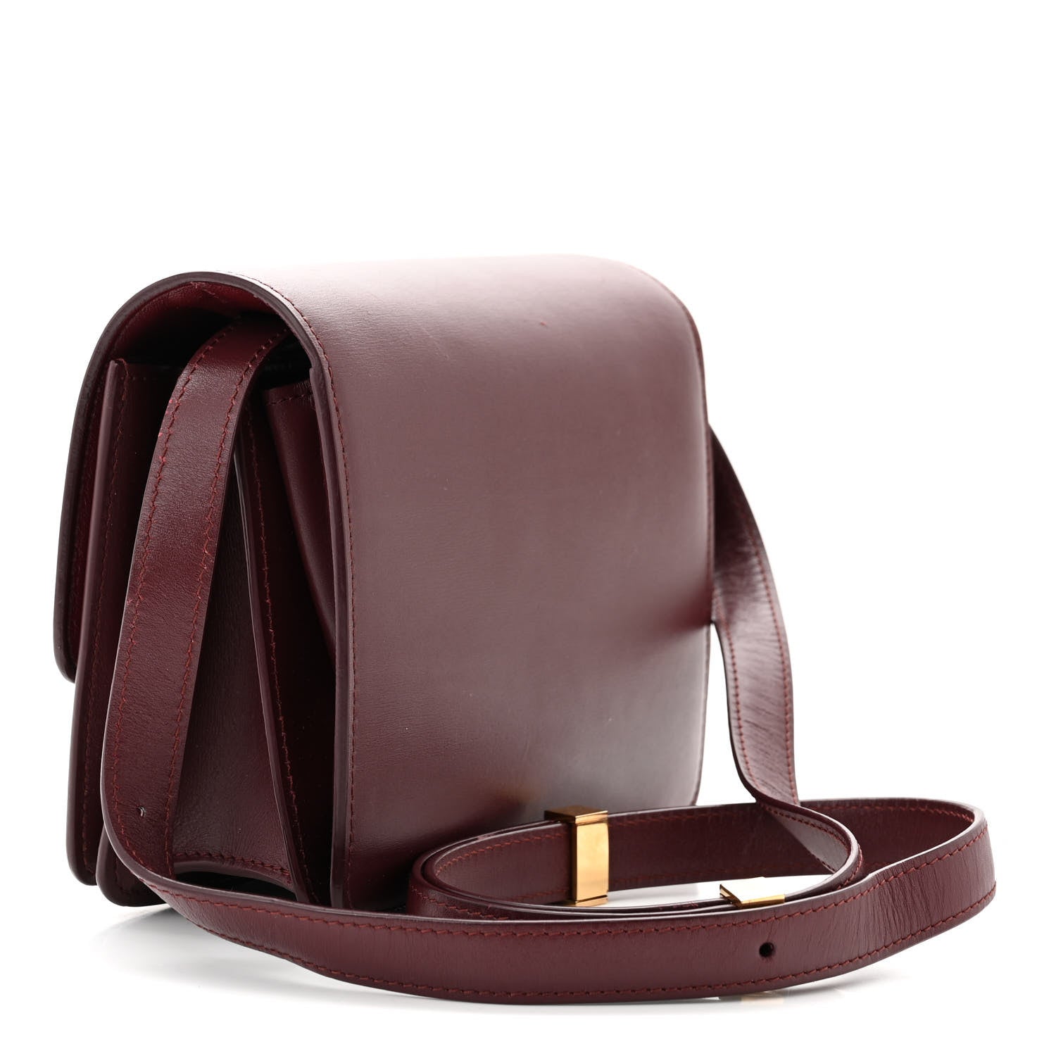 Celine Box Calfskin Small Classic Box Flap Bag Burgundy 3 of 15