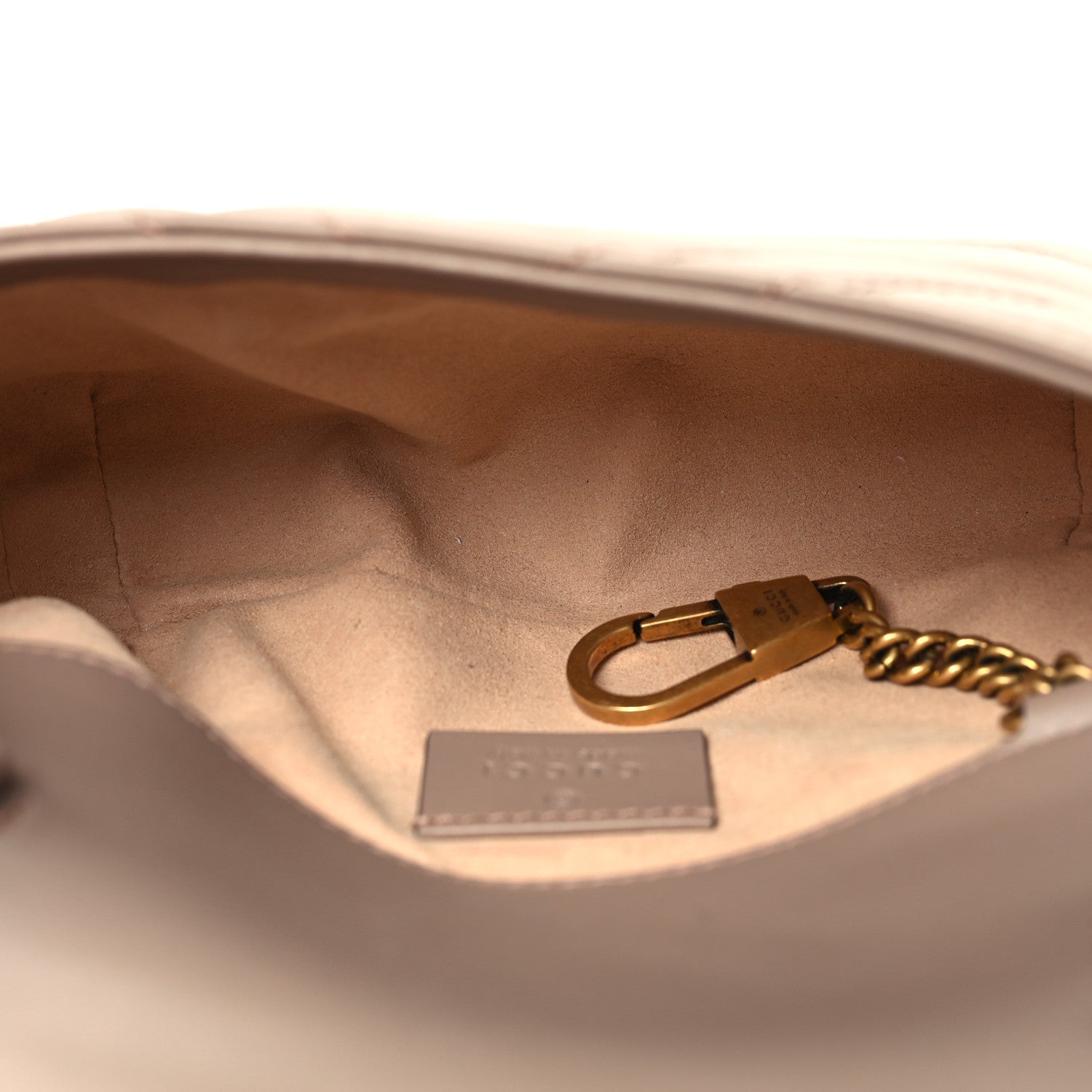 Gucci Calfskin Matelasse Super Mini GG Marmont Shoulder Bag Porcelain Rose 5 of 11