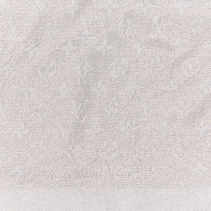 Louis Vuitton Silk Lurex Wool Monogram Shine Shawl Greige 3 of 4