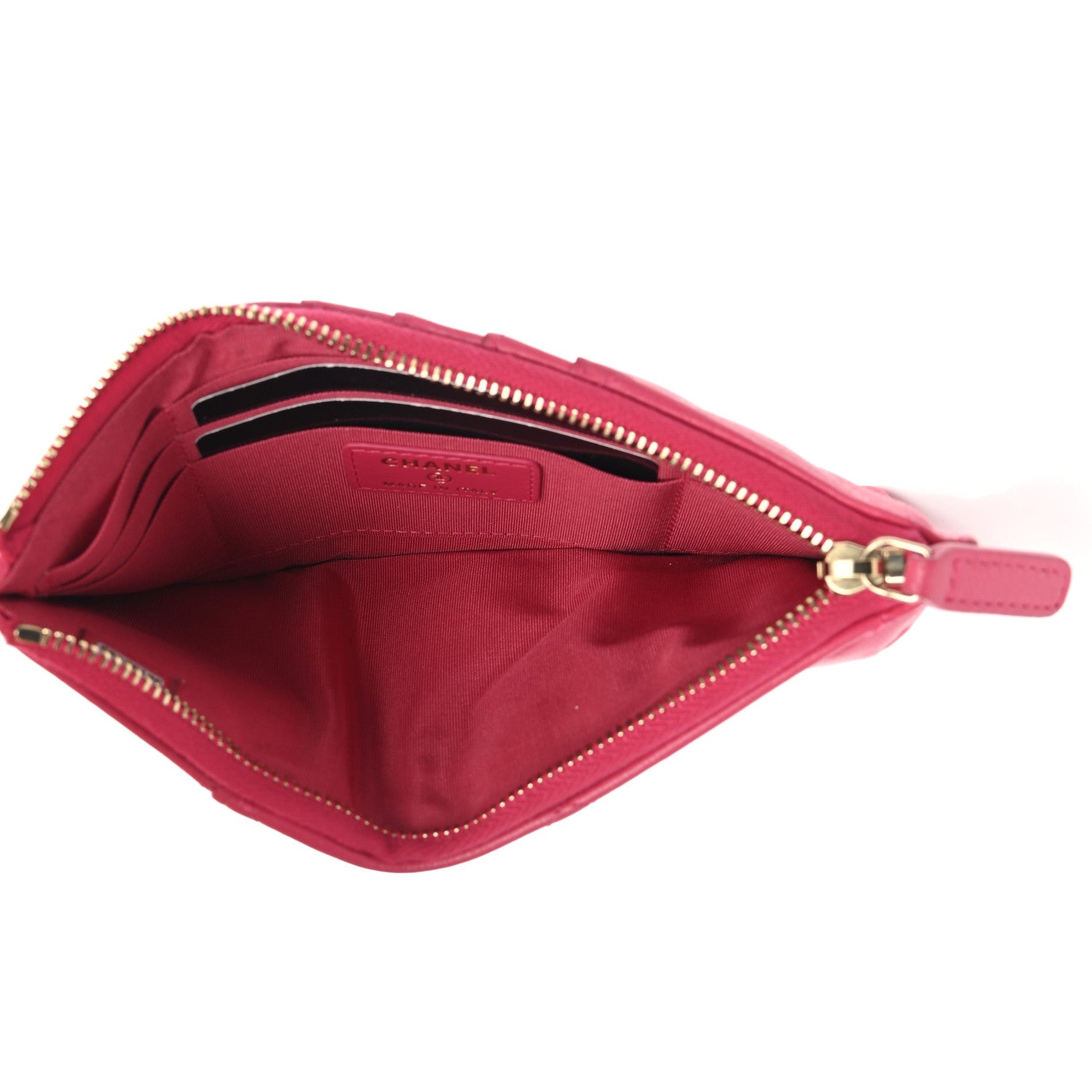 Chanel Shiny Goatskin Quilted Chanel 19 Flat Wallet Pouch Dark Pink 5 of 7