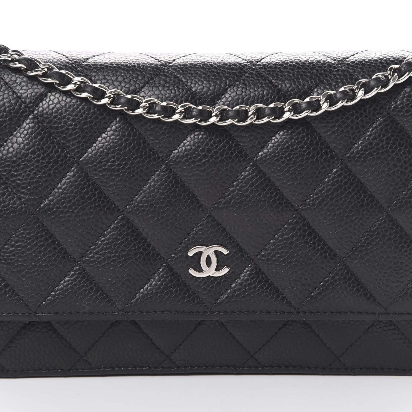 Caviar Quilted Wallet On Chain WOC Black