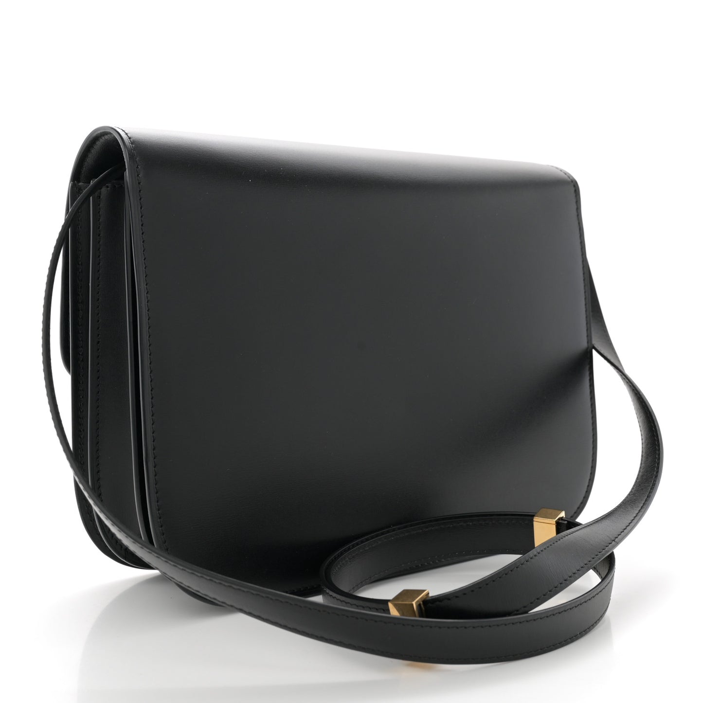 Box Calfskin Medium Classic Box Flap Bag Black